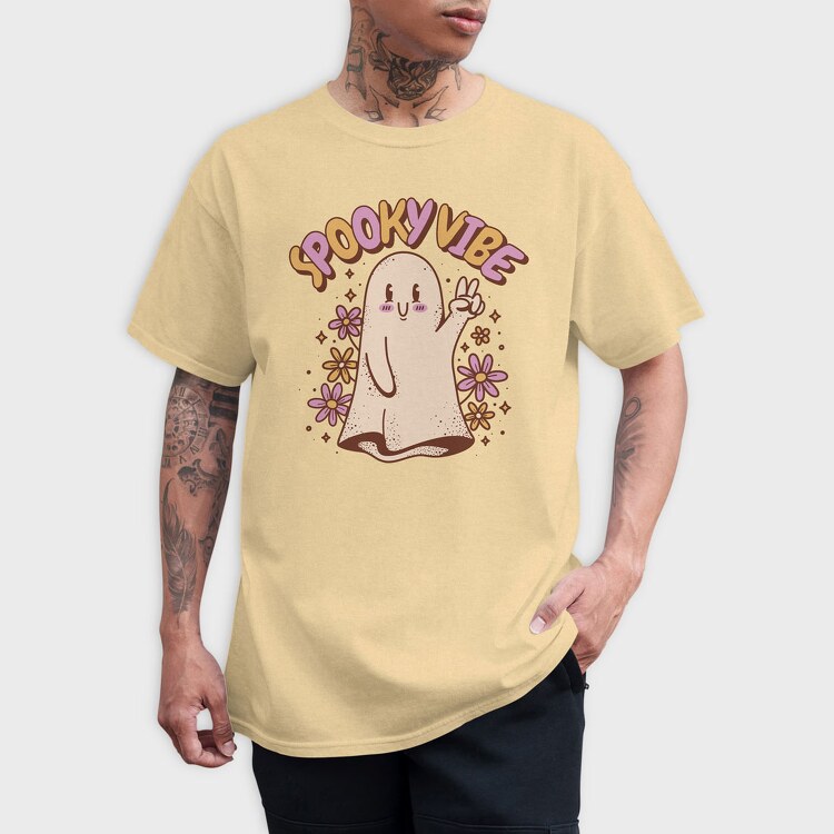 Spooky Vibe Cute Ghost, Tricou Barbati (Unisex)