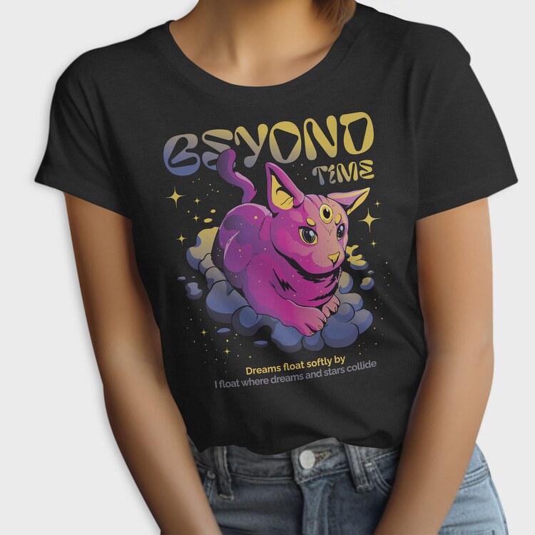 Beyond Time Cat Psychedelic, Tricou Femei