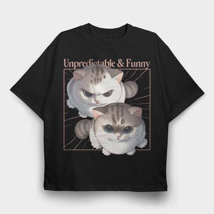 Playful Grumpy Cats, Tricou Oversize Barbati (Unisex)