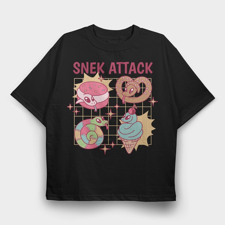 Playful Snake Food, Tricou Oversize Barbati (Unisex)