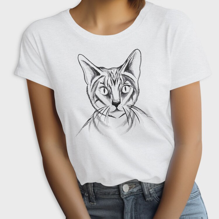 Hand Drawn Cat, Tricou Femei