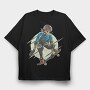 Skater Skeleton Character, Tricou Oversize Barbati (Unisex)