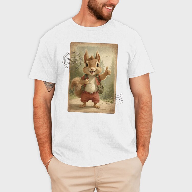 Squirrel in Nature Thumbs Up, Tricou Barbati (Unisex)