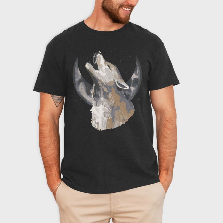 Halloween Howling Wolf, Tricou Barbati (Unisex)