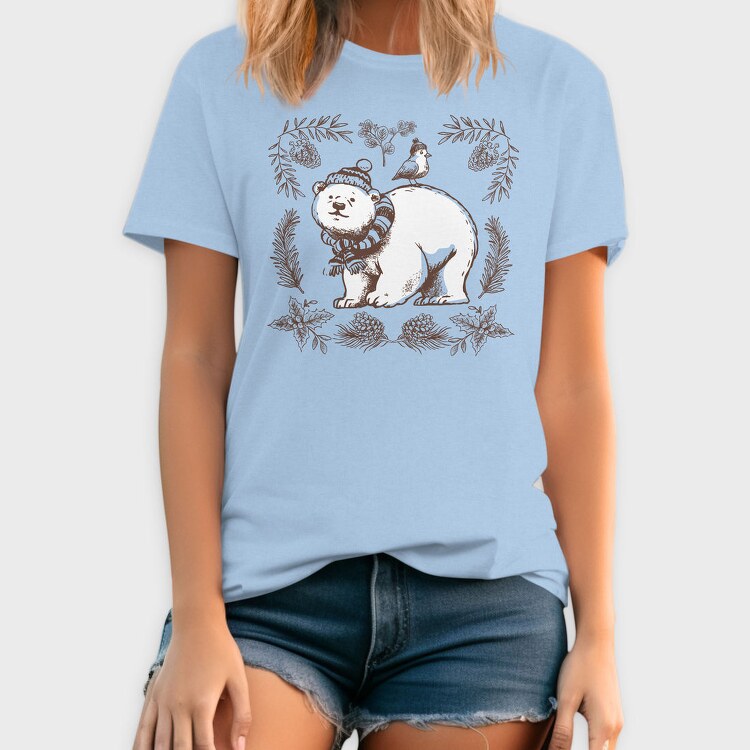 Polar Bear Animal Winter Throw Pillow, Tricou Barbati (Unisex)