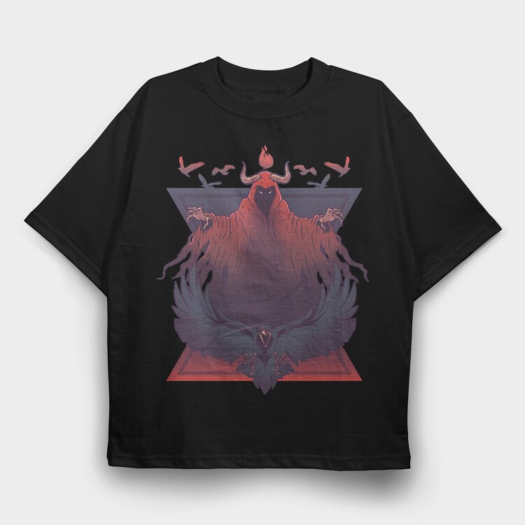 Demon Raven, Tricou Oversize Barbati (Unisex)