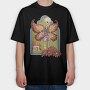 Skeleton And Flowers Skull Fairy, Tricou Oversize Barbati (Unisex)