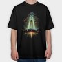 Bigfoot And Ufo, Tricou Oversize Barbati (Unisex)