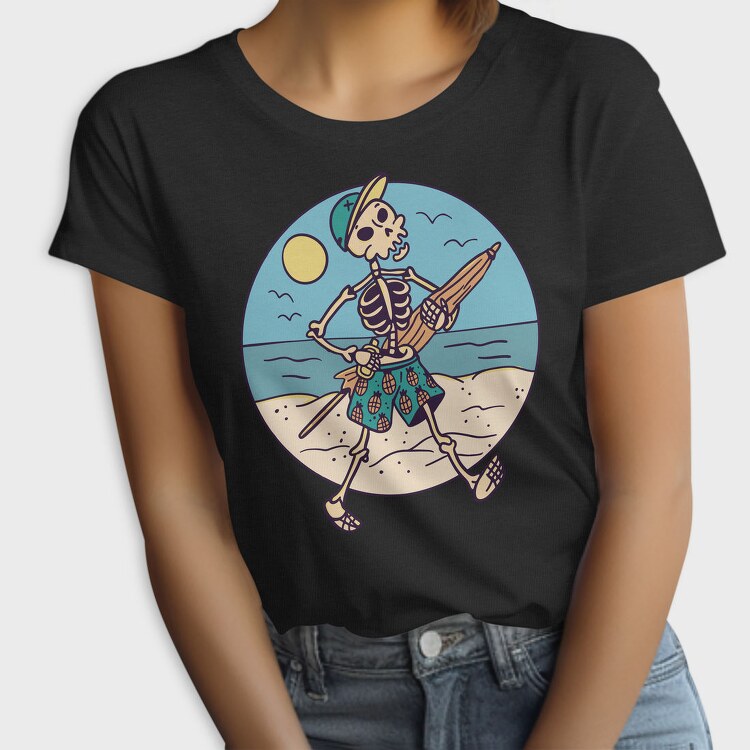 Skeleton At The Beach Sunshade, Tricou Femei