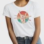Hand Holding Drum Sticks Drummer Retro Sunset, Tricou Femei