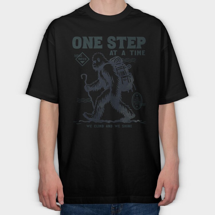 Bigfoot Hiking Trend One Step, Tricou Oversize Barbati (Unisex)