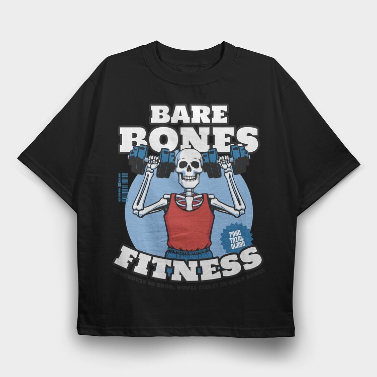 Bare Bones Fitness Trend, Tricou Oversize Barbati (Unisex)