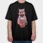 Drunk Cat, Tricou Oversize Barbati (Unisex)