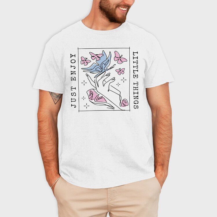 Hand With Butterflies Enjoy Little Things Tote, Tricou Barbati (Unisex)