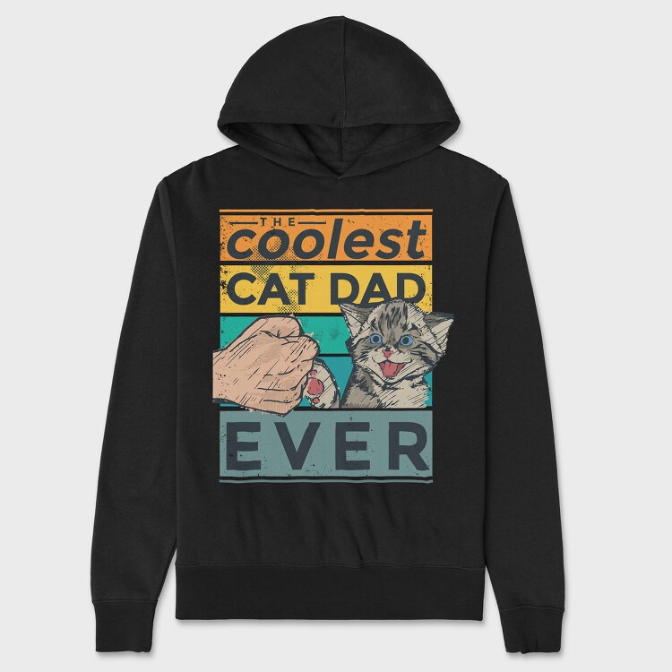 Coolest Cat Dad, Hanorac Oversize Barbati (Unisex)