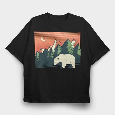 Polar Bear Landscape, Tricou Oversize Barbati (Unisex)
