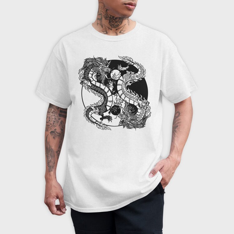 Yin Yang Dragons, Tricou Barbati (Unisex)