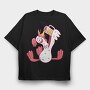 Drunk Rooster, Tricou Oversize Barbati (Unisex)