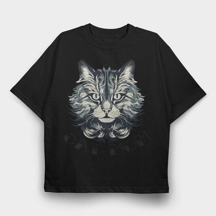Detailed Cat Mom, Tricou Oversize Barbati (Unisex)