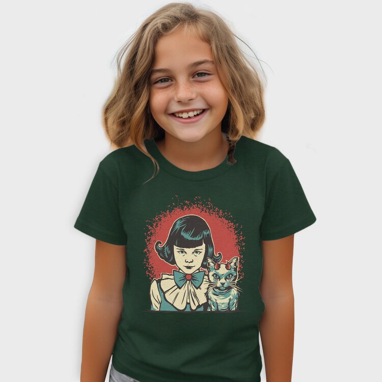 Diabolic Girl And Cat, Tricou Copii