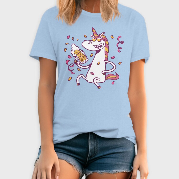 Drunk Unicorn With Beer Bachelor, Tricou Barbati (Unisex)