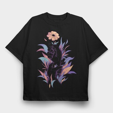 Hands Holding A Flower Plants, Tricou Oversize Barbati (Unisex)
