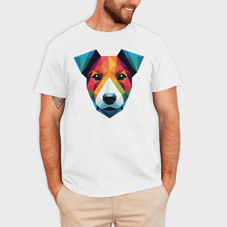 Polygonal Jack Russell Dog 2, Tricou Barbati (Unisex)