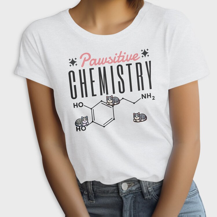 Chemistry Cat Pun Pawsative, Tricou Femei
