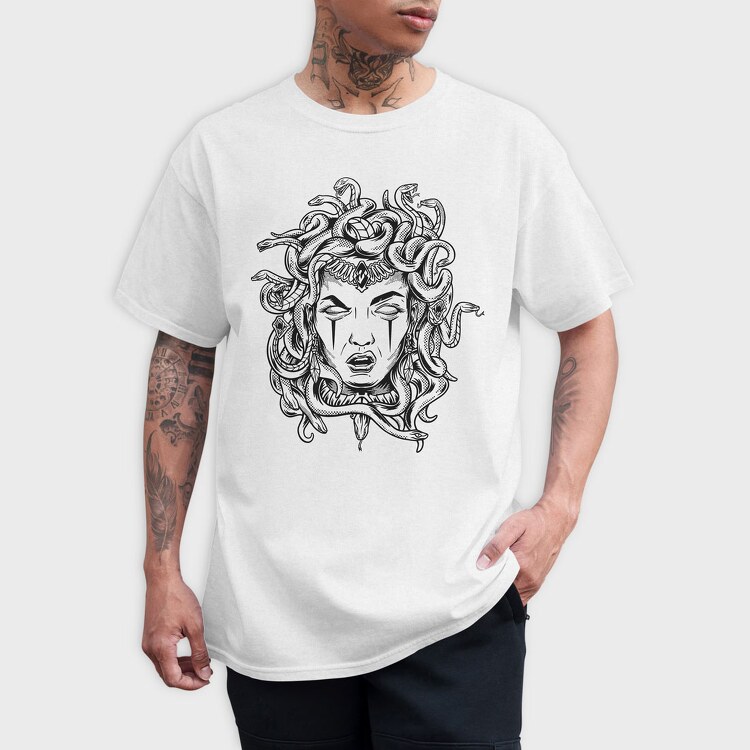 Medusa Head Monochrome, Tricou Barbati (Unisex)