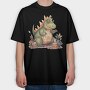 Dinosaur Fantasy Watercolor Birthday Tote, Tricou Oversize Barbati (Unisex)