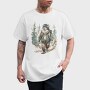 Bear Walking In The Woods Watercolor Forest, Tricou Barbati (Unisex)