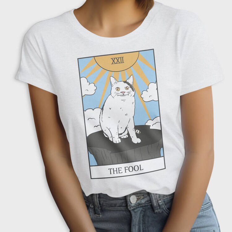 Meme Cat Tarot Card, Tricou Femei
