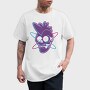 Distorted Punk Sull Cyan Magenta Skull, Tricou Barbati (Unisex)