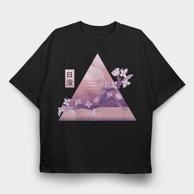 Cherry Blossom Vaporwave, Tricou Oversize Barbati (Unisex)