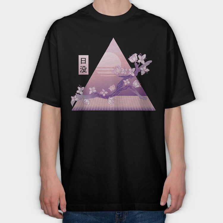 Cherry Blossom Vaporwave, Tricou Oversize Barbati (Unisex)