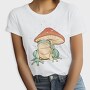 Frog Mushroom Umbrella Cottage Core, Tricou Femei