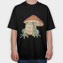 Frog Mushroom Umbrella Cottage Core, Tricou Oversize Barbati (Unisex)