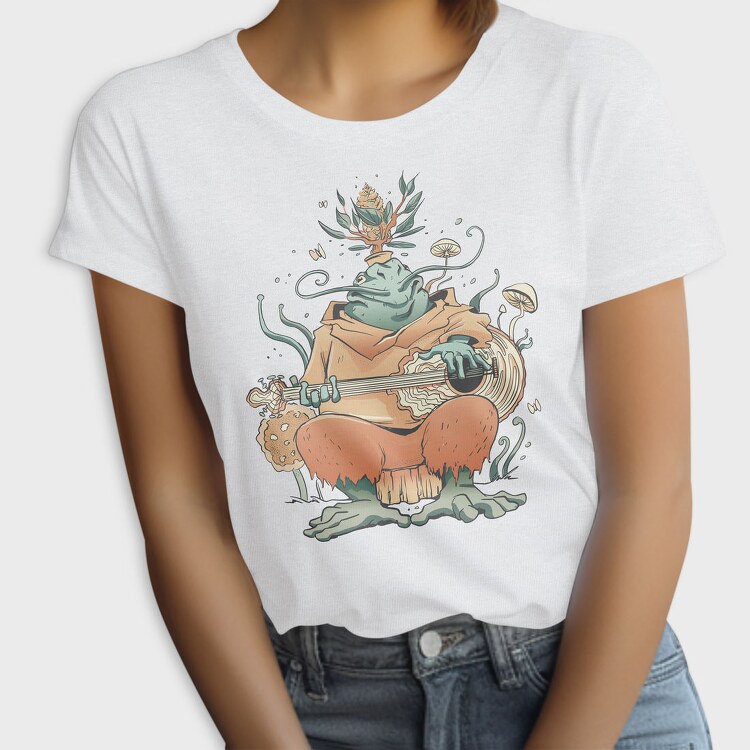 Frog Musician Magic Bard Cottage, Tricou Femei