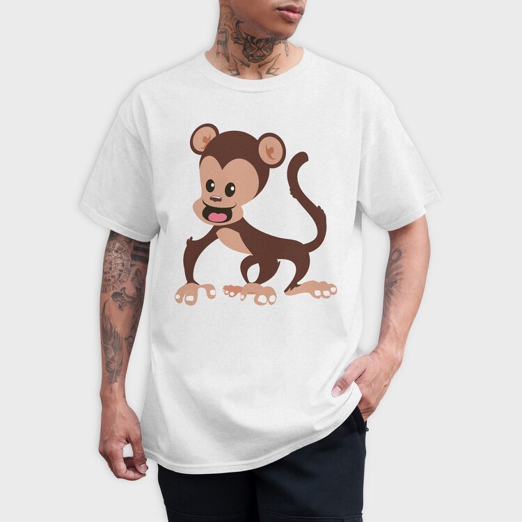 Chibi Monkey Fun, Tricou Barbati (Unisex)
