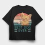 Dog And Human Retro Sunset Best Ever, Tricou Oversize Barbati (Unisex)