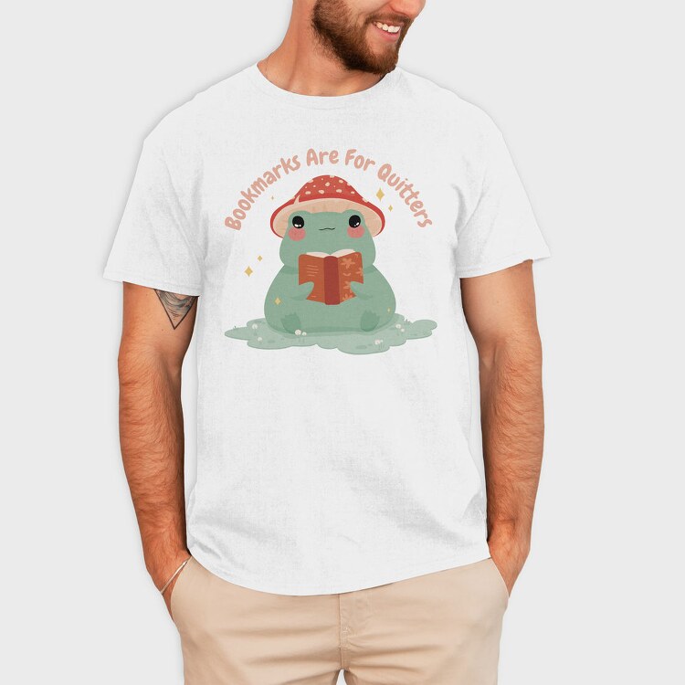 Frog Reading Book Cute, Tricou Barbati (Unisex)