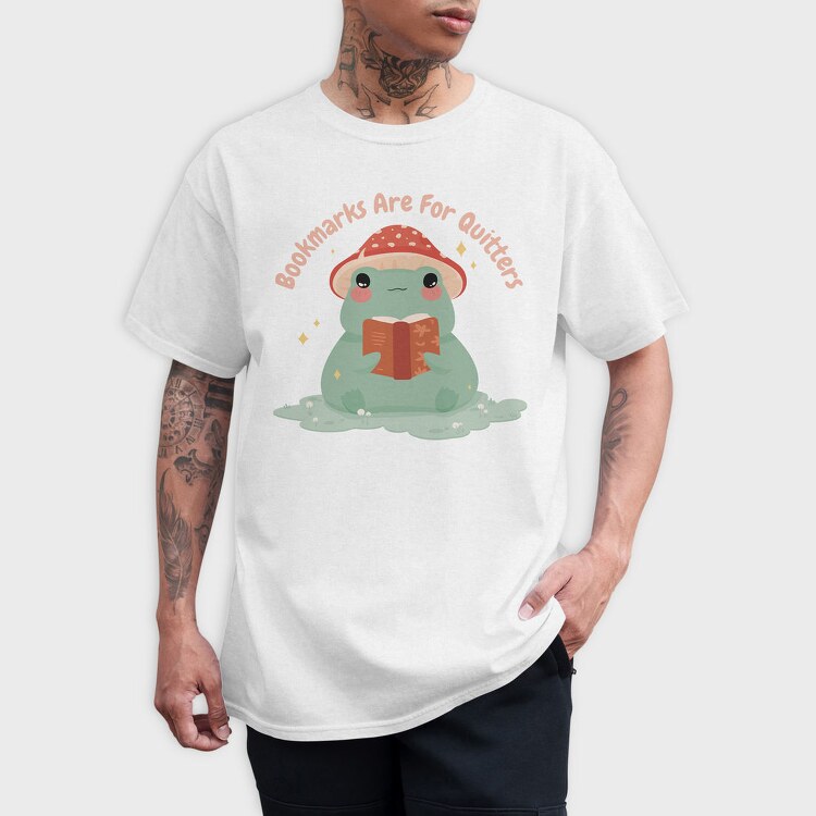 Frog Reading Book Cute, Tricou Barbati (Unisex)