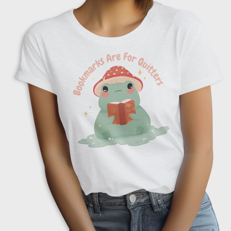 Frog Reading Book Cute, Tricou Femei