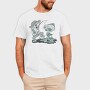Happy Fisherman And Fish Cartoon, Tricou Barbati (Unisex)