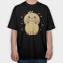 Frog With Pumpkin Kawaii, Tricou Oversize Barbati (Unisex)