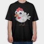Chicken Party Chic, Tricou Oversize Barbati (Unisex)
