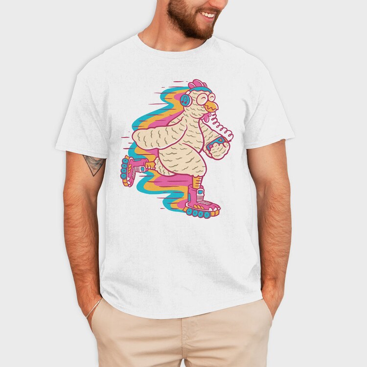 Chicken Roller Skating Rollers, Tricou Barbati (Unisex)