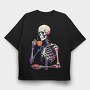 Skeleton Tea Coffee, Tricou Oversize Barbati (Unisex)