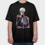 Skeleton Tea Coffee, Tricou Oversize Barbati (Unisex)