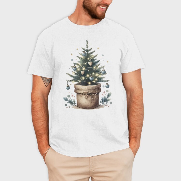 Potted Christmas Tree Tote, Tricou Barbati (Unisex)